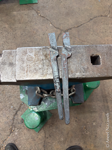 Two practice tong blanks